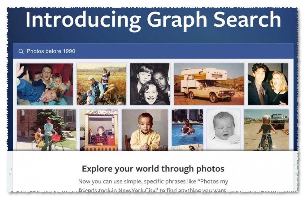 Screenshot of Graph Search promo example