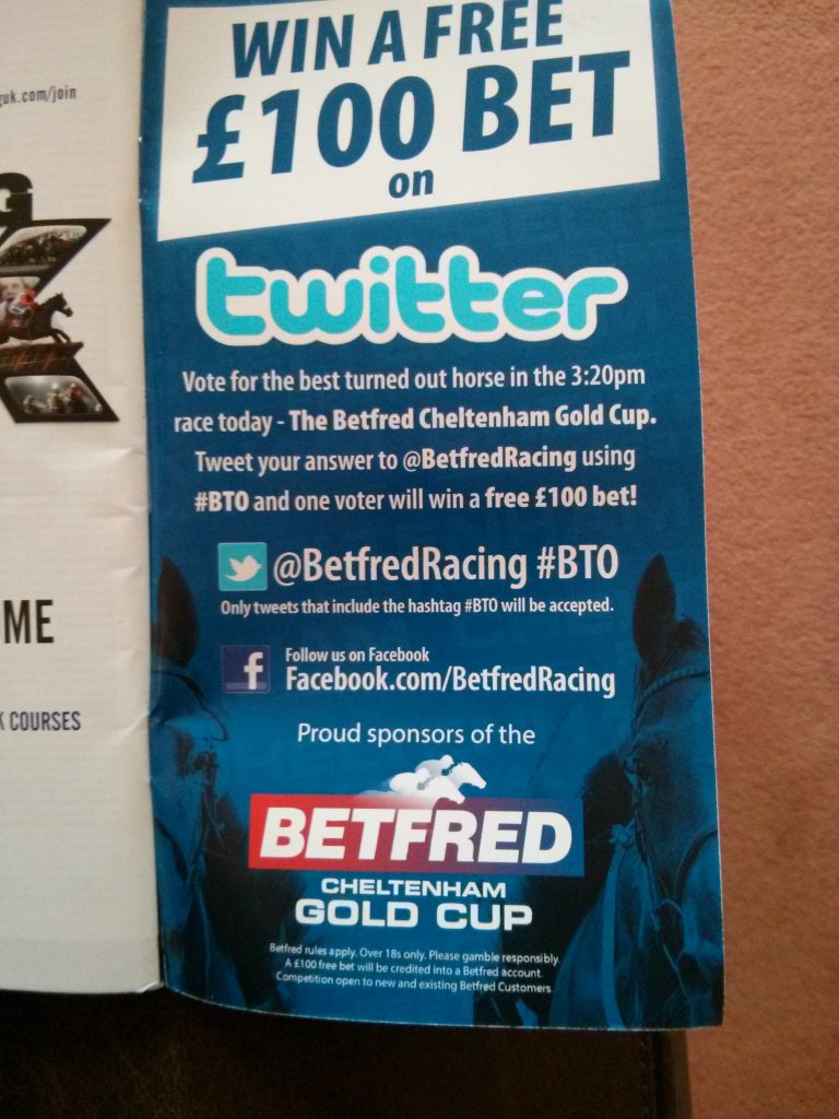 Betfred Twitter competition ad