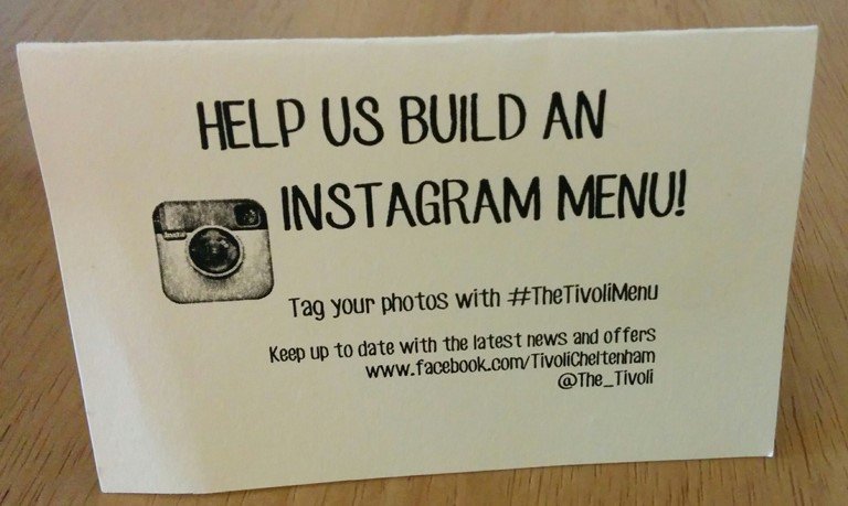 The Tivoli instagram campaign #TheTivoliMenu