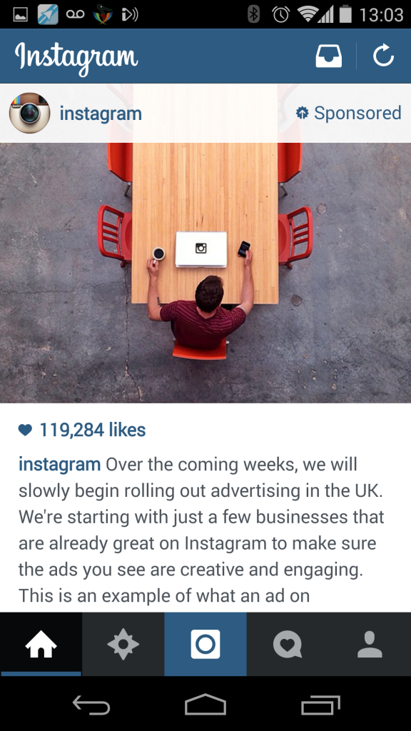Instagram screenshot of Sponsored Post