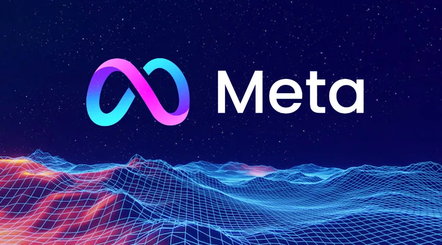 Meta logo on AI style background